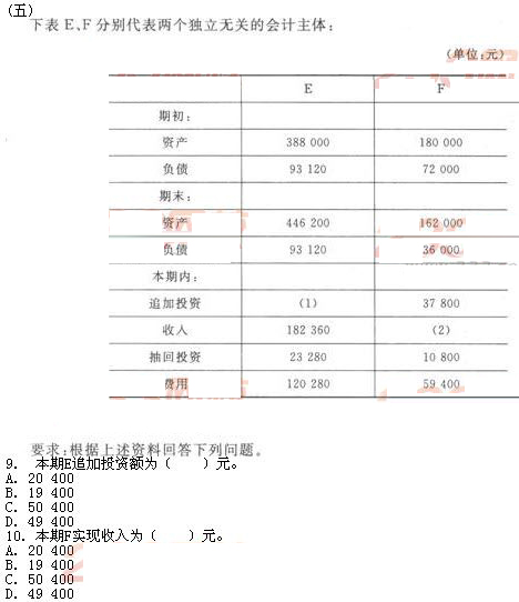 2010江西会计基础真题