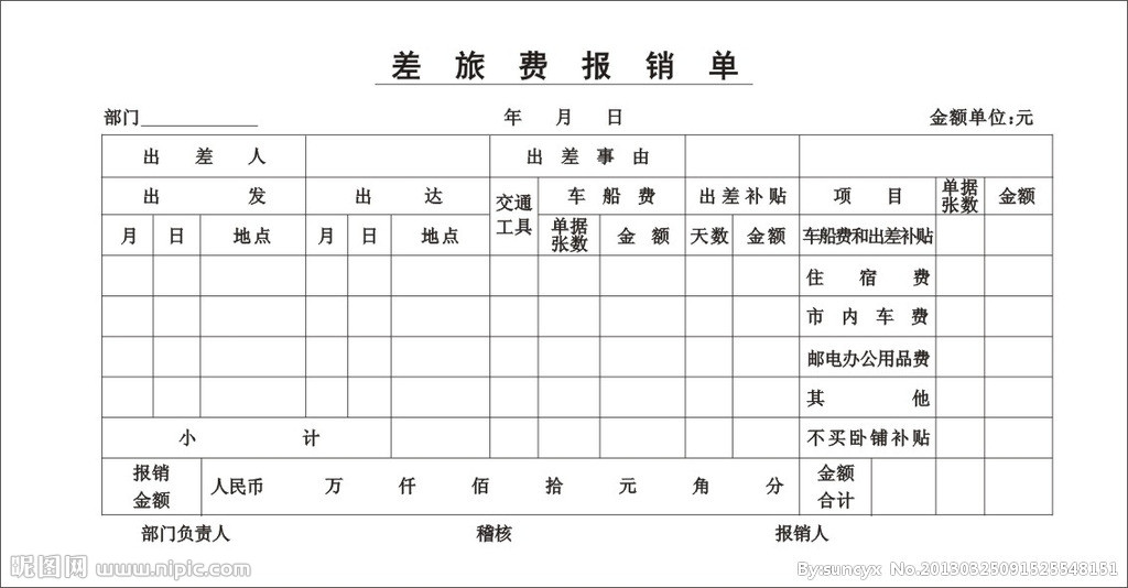 差旅费报销单怎么填