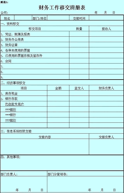 一位老会计的工作交接详细清单